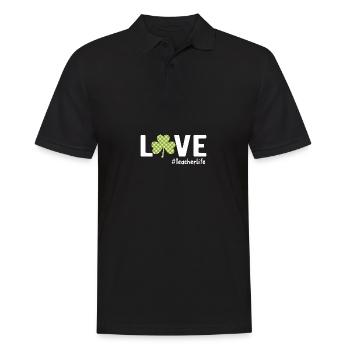 Amour Professeur Drôle Citation Vie Shamrock St. Pat - Polo Homme - noir - Devant - Kai (181cm)