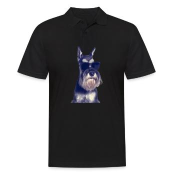 Miniature Schnauzer - Männer Poloshirt - Schwarz - Vorne - Kai (181cm)