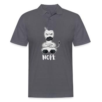 Nope Funny Lazy Zebra - Men's Polo Shirt - charcoal grey - Front - Nico (186cm)