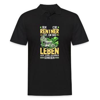 Endlich Rentner Zeit das Leben auf vier Rädern zu - Männer Poloshirt - Schwarz - Vorne - Kai (181cm)
