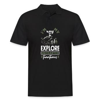 Je suis en route pour explorer des territoires inexplorés - Polo Homme - noir - Devant - Kai (181cm)