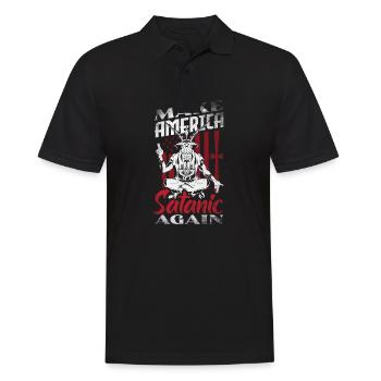 Satan Make America Satanic Again Occult - Men's Polo Shirt - black - Front - Kai (181cm)