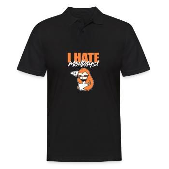 I hate montage sleeping cap gift - Men's Polo Shirt - black - Front - Kai (181cm)