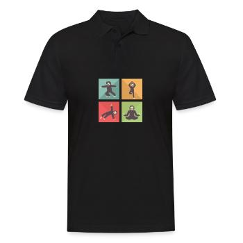 Faultier meditieren Yogalehrer Gift - Männer Poloshirt - Schwarz - Vorne - Kai (181cm)