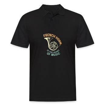 Cœur de musique Instrumentaliste Cadeau - Polo Homme - noir - Devant - Kai (181cm)