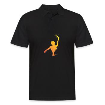 Bumerang spielen Sportler Geschenk - Männer Poloshirt - Schwarz - Vorne - Kai (181cm)