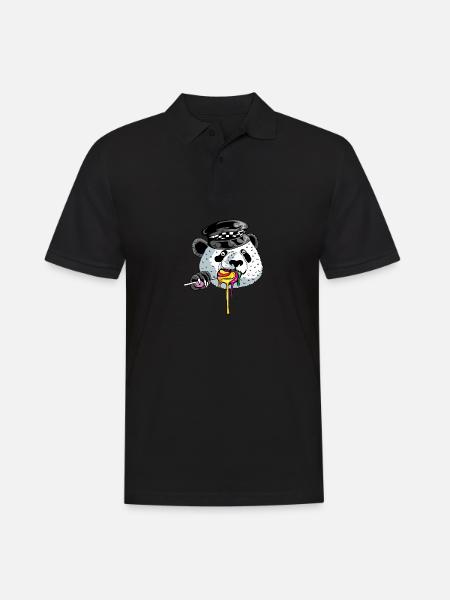 Panda Cop Policeman Poison - Men's Polo Shirt - black