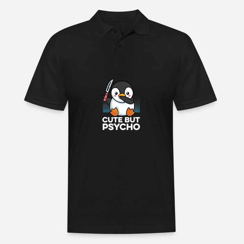Süß aber psycho Psychopathisch Geschenk - Männer Poloshirt - Schwarz