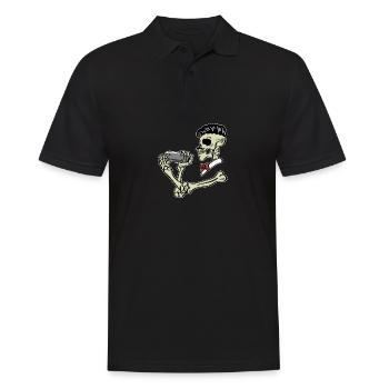 Skeleton Barman Poison alcoolique - Polo Homme - noir - Devant - Kai (181cm)