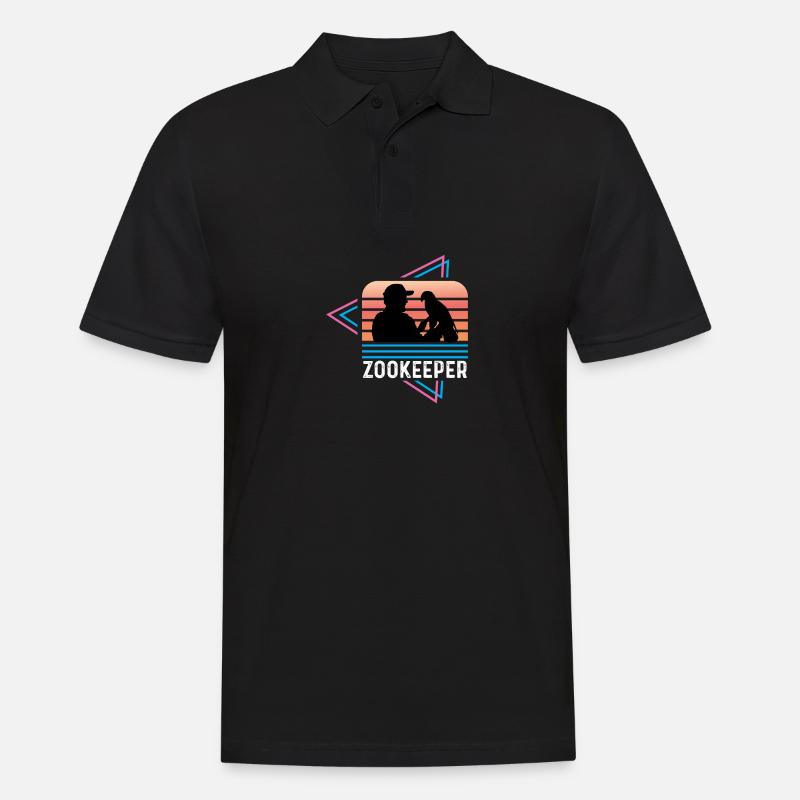 Zookeeper Retro Caretaker Cadeau - Polo Homme - noir
