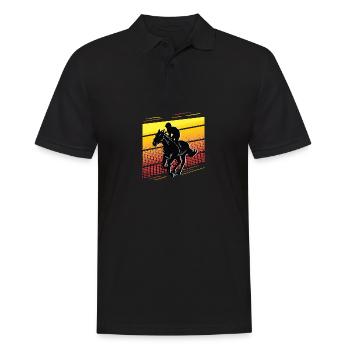 Pferderennwettbewerb Rancher Geschenk - Männer Poloshirt - Schwarz - Vorne - Kai (181cm)