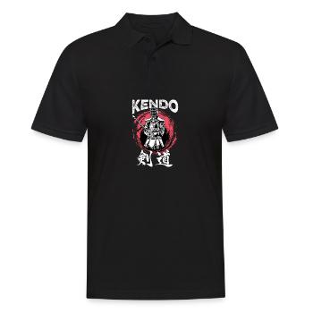Kendo Warrior Japanese Gift - Men's Polo Shirt - black - Front - Kai (181cm)
