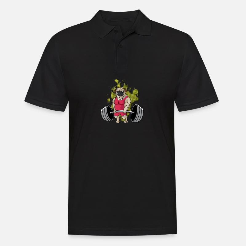 Mops -Gewichtheben Trainingstrainer Gift - Männer Poloshirt - Schwarz