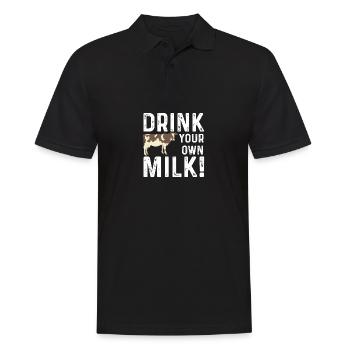 Drink Your Own Milk Vegan Gift - Men's Polo Shirt - black - Front - Kai (181cm)