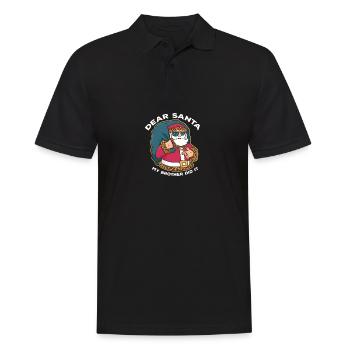 Funny Christmas Pajamas dear Santa Claus me - Men's Polo Shirt - black - Front - Kai (181cm)