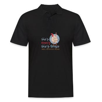 Chicken lover Shes Beauty Funny quote Shes Gr - Men's Polo Shirt - black - Front - Kai (181cm)