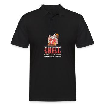Lustiger Grill Master BBQ Lover Foodies Chef Rauch - Männer Poloshirt - Schwarz - Vorne - Kai (181cm)