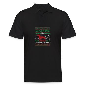 Gehen in einem Weiner Wunderland lustig Weihnachte - Männer Poloshirt - Schwarz - Vorne - Kai (181cm)