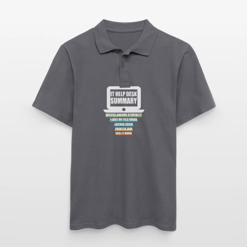 Lustig IT Help Desk Tech Support Helpdesk Computer Männer Poloshirt