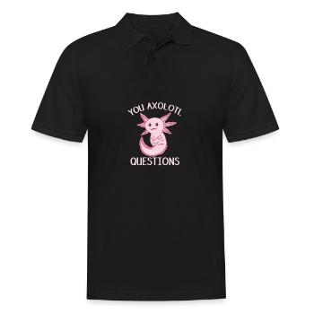 Süße Kawaii Tier Axolotl Kleidung - Männer Poloshirt - Schwarz - Vorne - Kai (181cm)