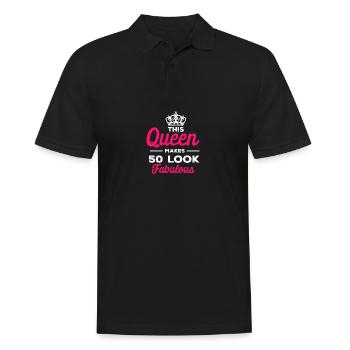 This Queen Leaves 50 Fabulous 50th Bday Present - Men's Polo Shirt - black - Front - Kai (181cm)