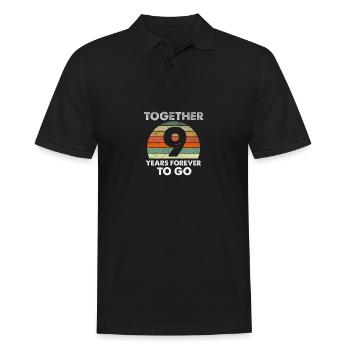 Neun Jahre Hochzeitstag Vintage - Männer Poloshirt - Schwarz - Vorne - Kai (181cm)