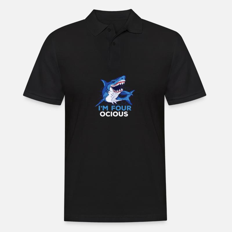 Hai Boys Kinder 4. Bday - Männer Poloshirt - Schwarz