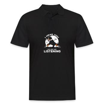 Drôles d’amoureux des chiens vizsla j’entends que vous ni - Polo Homme - noir - Devant - Kai (181cm)