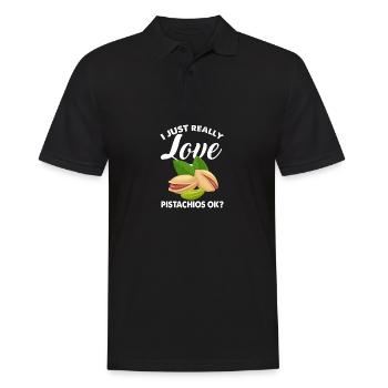 J’adore les pistaches drôle citation pistaches wirkli - Polo Homme - noir - Devant - Kai (181cm)