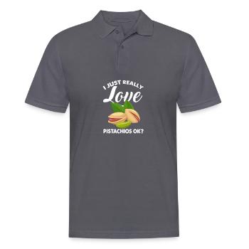 J’adore les pistaches drôle citation pistaches wirkli - Polo Homme - charbon - Devant - Nico (186cm)