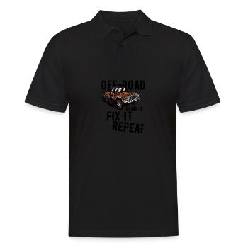 Offroad Break It Fix It Repect Vintage Distressed - Männer Poloshirt - Schwarz - Vorne - Kai (181cm)