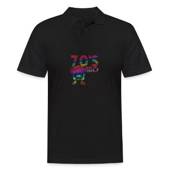Cassette rétro Bro Vintage des années 70 - Polo Homme - noir - Devant - Kai (181cm)