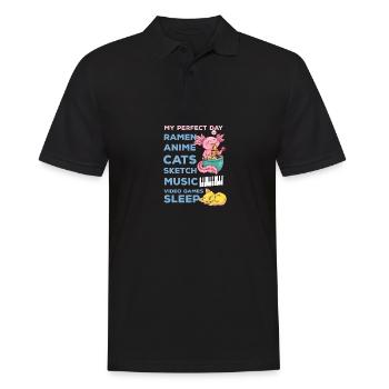 Mein perfekter Tag Anime Lustiges Zitat Ramen Sket - Männer Poloshirt - Schwarz - Vorne - Kai (181cm)