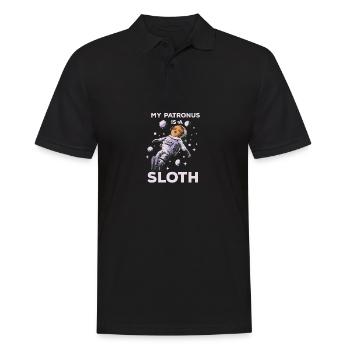 Mein Patronus lustiger Zitat Faultier magischer Fa - Männer Poloshirt - Schwarz - Vorne - Kai (181cm)