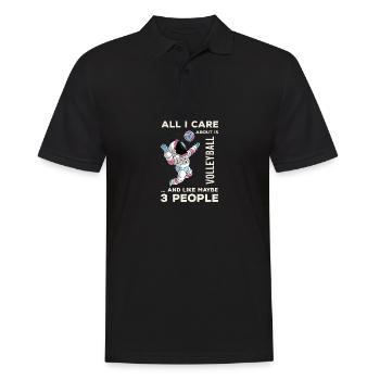 Ich kümmere mich um Volleyball Fous Footd 3 People - Männer Poloshirt - Schwarz - Vorne - Kai (181cm)
