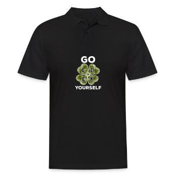 Good luck funny quote even Saint Patrick's - Men's Polo Shirt - black - Front - Kai (181cm)