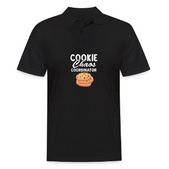 Lustiger Zitat Cookie Chaos -Koordinator - Cookie - Männer Poloshirt - Schwarz - Vorne - Kai (181cm)
