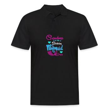 Lustige Oma der Bday Mermaid Oma - Männer Poloshirt - Schwarz - Vorne - Kai (181cm)