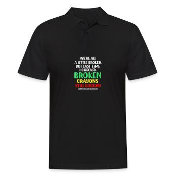 Broken crayons still color graphic bew - Men's Polo Shirt - black - Front - Kai (181cm)