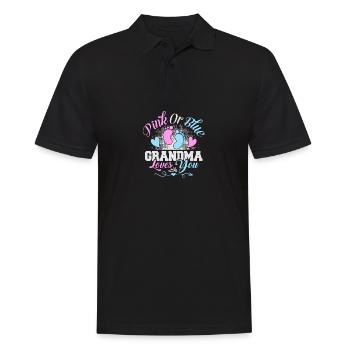 Rosa oder blaue Oma liebt dich Geschlecht enthülle - Männer Poloshirt - Schwarz - Vorne - Kai (181cm)