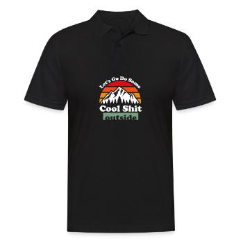 Lassen Sie uns außerhalb von Retro Funny Nature Gr - Männer Poloshirt - Schwarz - Vorne - Kai (181cm)
