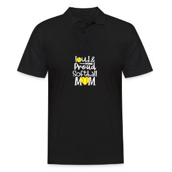 Funny quote loud proud bleached softball -Mu - Men's Polo Shirt - black - Front - Kai (181cm)