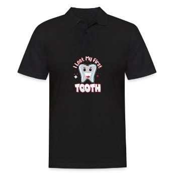Funny quote I have my first teeth ver - Men's Polo Shirt - black - Front - Kai (181cm)