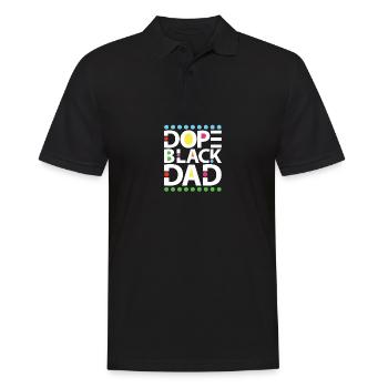 Funny Dad Vathers Day Dad Schwarzer Vater Schwarze - Männer Poloshirt - Schwarz - Vorne - Kai (181cm)