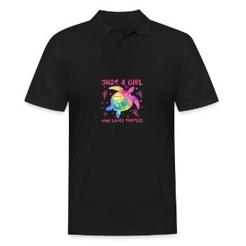 Fun the girl who loves turtles - Women - Men's Polo Shirt - black - Front - Kai (181cm)