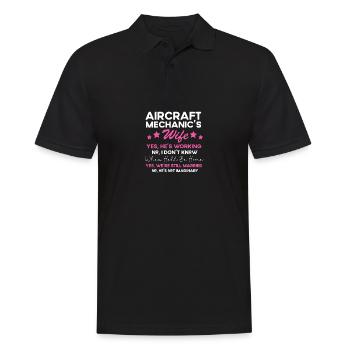 Funny Airplane Mechanic Mrs. Women Fra - Men's Polo Shirt - black - Front - Kai (181cm)