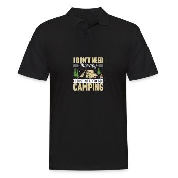 I don't need therapy camping that desperately - Men's Polo Shirt - black - Front - Kai (181cm)