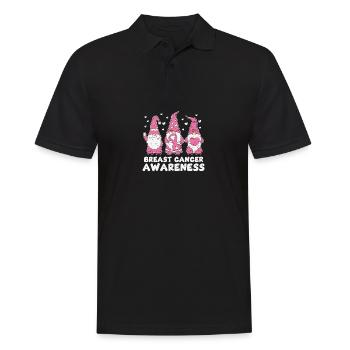 Gnome's breast cancer awareness peace lovers geg - Men's Polo Shirt - black - Front - Kai (181cm)