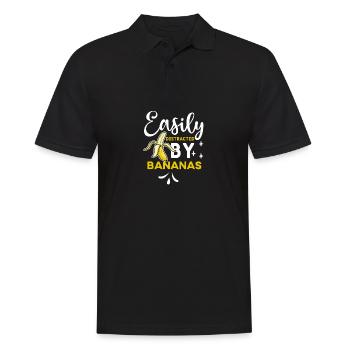banana slightly distracted bananas vegan food - Men's Polo Shirt - black - Front - Kai (181cm)