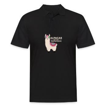 Alpakas, weil die Leute Lama Pun Quote Witz Meme s - Männer Poloshirt - Schwarz - Vorne - Kai (181cm)